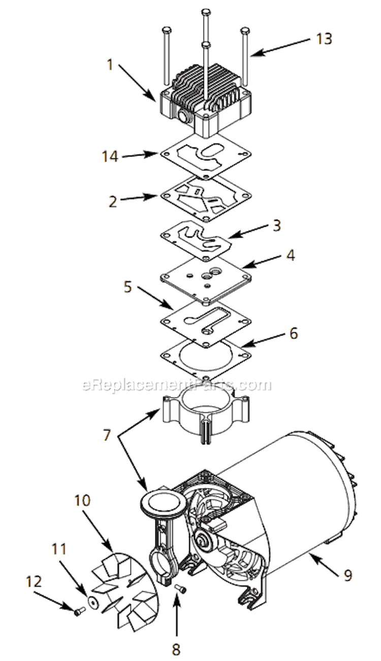 Page B Diagram and Parts List for EX800002 2002 Campbell Hausfeld Compressor